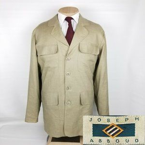 New Jospeh Abboud Baja Mens Jacket Pure Linen Tan